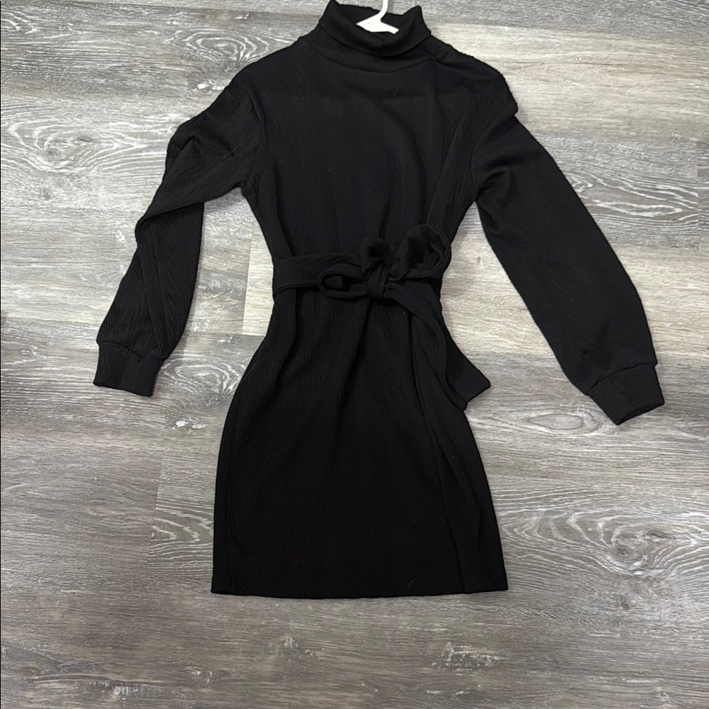 Elegant Black Turtleneck Dress
